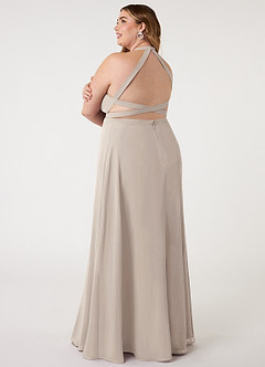 Azazie Clarice Abiti da Damigella Abito A-Line in Chiffon con Scollo Halter Gelo image12