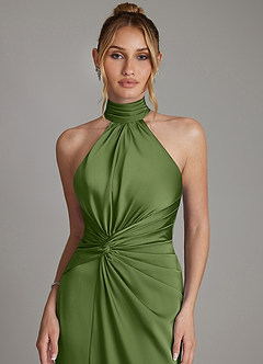 Azazie Gracelynn Bridesmaid Dresses Juniper Sheath Pleated Stretch Satin Dress image3
