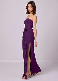 Barbie ♥ Azazie Bridesmaid Dresses Grape Sheath Strapless Chiffon Convertible Dress image2