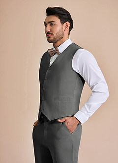 front William Carvão Colete de terno