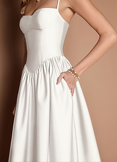 Ottilie White Pleated Midi Dress image6