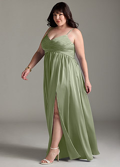 Azazie Alia Robes à essayer chez vous Robe Trapèze en Satin extensible Plissé Noir image13