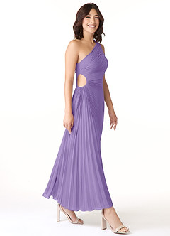 Azazie Kirra Bridesmaid Dresses Tahiti A-Line One Shoulder Chiffon Dress image3