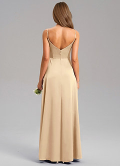Azazie Talina Bridesmaid Dresses Champagne A-Line Stretch Satin Dress image2