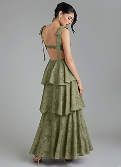 Azazie Jude Bridesmaid Dresses Pistachio A-Line Sweetheart Neckline Floral Burnout Dress image1