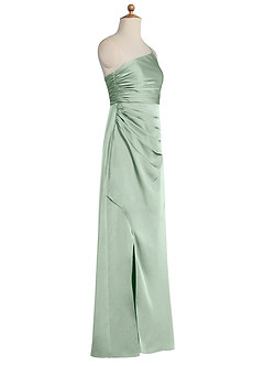 Azazie Eren Junior Agave Sheath Pleated Stretch Satin Dress image6