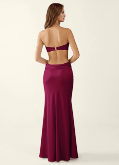 Miniqueadom Merlot Open Back Satin Vacation Dress image2