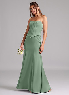 Azazie Ximena Bridesmaid Dresses Matcha Mermaid Corset Stretch Satin Convertible Dress image1