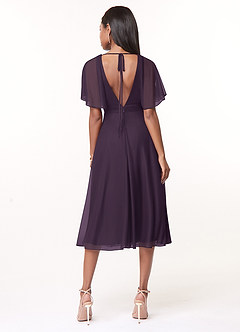 Azazie Tinsley Robes de demoiselle d'honneur Robe Trapèze en Maille Plissée Prune image2