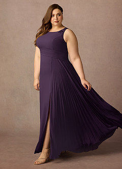 Azazie Galvan Mother of the Bride Dresses Plum A-Line Sequins Chiffon Dress image8