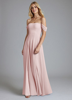 Azazie Seriana Brudtärnklänningar Klä av A-Linje i Chiffong Av axeln Rodnande Rosa image1