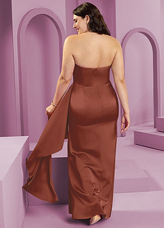 Barbie ♥ Azazie Bridesmaid Dresses Auburn Sheath Strapless Stretch Satin Convertible Dress image10