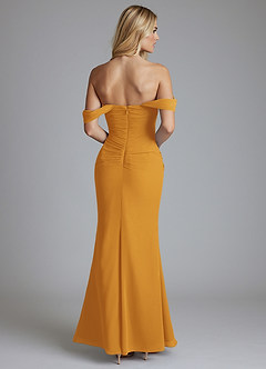 Azazie Luiza Bridesmaid Dresses Butterscotch Mermaid Off the Shoulder Chiffon Dress image7
