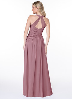 Azazie Jaclyn Bridesmaid Dresses Vintage Mauve A-Line Pleated Chiffon Dress image2