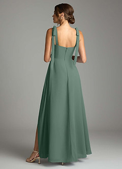 Azazie Debra Bridesmaid Dresses Sea Moss A-Line with Pockets Chiffon Convertible Dress image10
