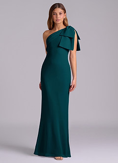 Azazie Yuanna Bridesmaid Dresses Pine Mermaid One Shoulder Chiffon Dress image5