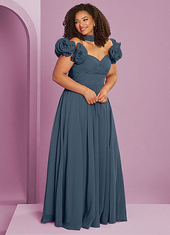 Barbie ♥ Azazie Bridesmaid Dresses Neptune A-Line Off the Shoulder Chiffon Convertible Dress image12