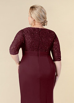 Azazie Macie vestidos de madre de la novia Vestido de Cabernet de Encaje de Recto con Scoop Lentejuelas image12