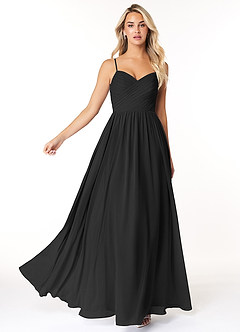 Azazie Lisbon Final Sale Black A-Line Sweetheart Neckline Chiffon Dress image3