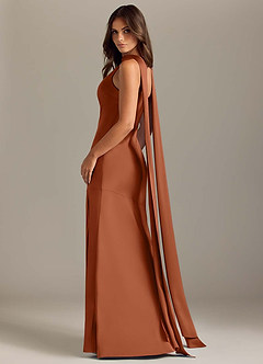 Azazie Kinsley Bridesmaid Dresses Cedar Rose Mermaid Side Slit Stretch Satin Dress image6