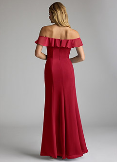 Azazie Sophie Bridesmaid Dresses Scarlet A-Line Off the Shoulder Chiffon Convertible Dress image3