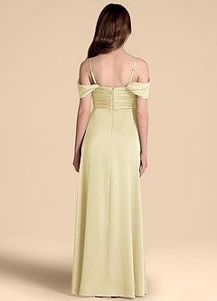 Azazie Kaitlynn Junior Klä av A-Line i Stretch Satin Av axeln image2