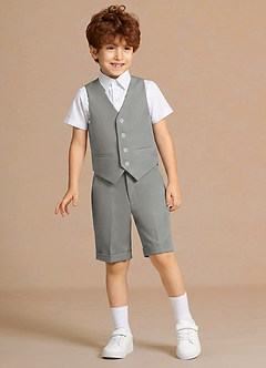 front Oliver Grey 3-Piece Boys Vest & Shorts Set