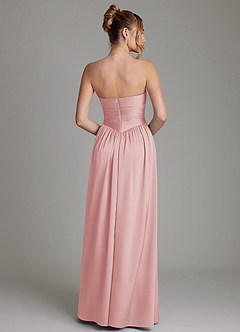 Azazie Zena Bridesmaid Dresses Powder Pink A-Line Strapless Stretch Satin Dress image6
