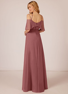 Azazie Adele Vente Finale Robe A-ligne en Mousseline de soie Rayé Agave image2