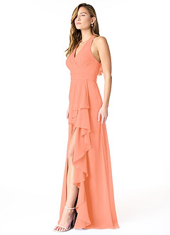 Azazie Aviv Bridesmaid Dresses Sunset A-Line Pleated Chiffon Dress image3
