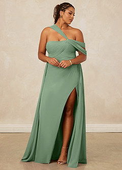 Christian Siriano Bridal for Azazie 1014 Bridesmaid Dresses Matcha A-Line Off the Shoulder Chiffon Dress image13