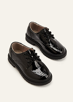 front Boys Wedding Brogue Patent Leather Shoes