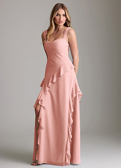 Azazie Sloane Bridesmaid Dresses Rosette A-Line Sweetheart Neckline Chiffon Dress image1