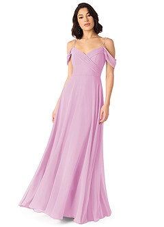 Azazie Tancie Bridesmaid Dresses Candy Pink A-Line Off the Shoulder Chiffon Convertible Dress image1
