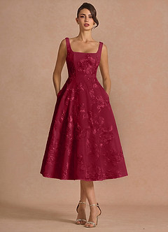 Brynn Burgundy Midi Dress image4