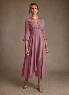 Azazie Aerynne Abiti per la Madre della Sposa Abito A-Line in Chiffon Plissettato Vintage Malva image1
