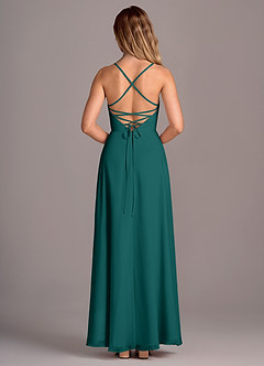 Azazie Mei Bridesmaid Dresses Peacock A-Line Chiffon Dress image6