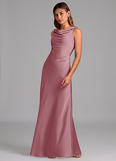 Azazie Nerine Morsiusneito Mekot A-linja Pliseerattu Joustava satiini Lattian pituus Pukeutua image4