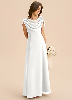 Azazie Lambie Junior Linia A Pofałdowany Szyfon Długość podłogi Młodsza druhna Sukienka image5