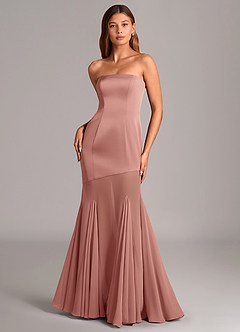 Azazie Uma Bridesmaid Dresses Rosette Mermaid Strapless Chiffon Convertible Dress image1