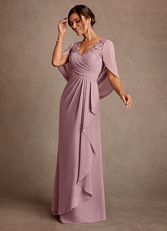 Azazie Santa Clara vestidos de madre de la novia Vestido de Rosa Polvorienta de Encaje de Corte en A image4