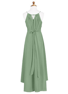 Azazie Oaklynn Junior Matcha A-Line Pleated Chiffon Dress image7