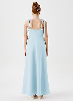 Azazie Rosey Junior Robe Trapèze en Crêpe Élastique Encolure en Forme de Cœur Bleu Ciel image2