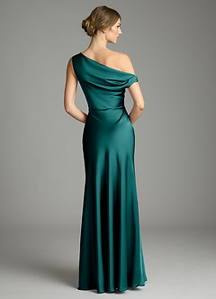 Azazie Emerson Brudepigekjoler Havfrue Off-Shoulder Stræk satin Gulv-længde Kjole image3