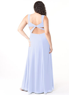 Azazie Nahrin Final Sale Lavender A-Line V-Neck Pleated Chiffon Dress image8