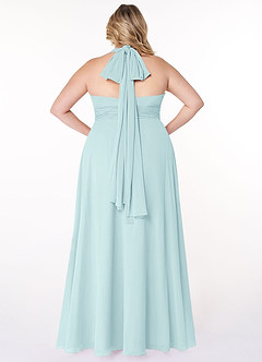 Azazie Fifi Bridesmaid Dresses Sea Glass A-Line Strapless Chiffon Convertible Dress image13
