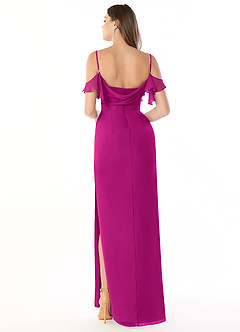 Azazie Emeralda Vestidos de damas de honor Vestido de Fucsia de Gasa de Recto con Vestidos sin tirantes image2