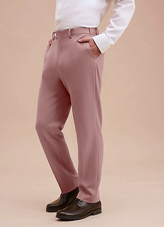front Ethan Dusty Rose Refined Weave Dress Pants