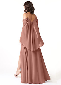 Azazie Cienna Bridesmaid Dresses Cedar Rose A-Line Off the Shoulder Chiffon Dress image5