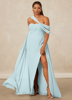 Christian Siriano Bridal for Azazie 1014 Bridesmaid Dresses Mist A-Line Off the Shoulder Chiffon Dress image9